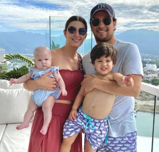 Carola Martinez with her husband, Sergio Perez, and their children. 
